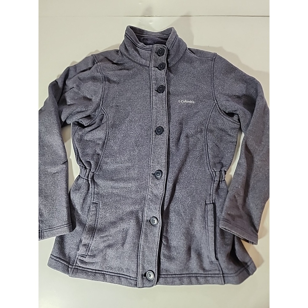 Columbia Sportswear Co Womens Jacket Heavy Knit/Fleece Button front Elastic Sz L